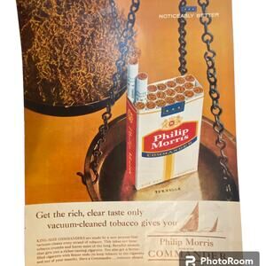 Vtg Philip Morris Commander Cigarettes Print Ad May 11 1962 Frame Ready Color